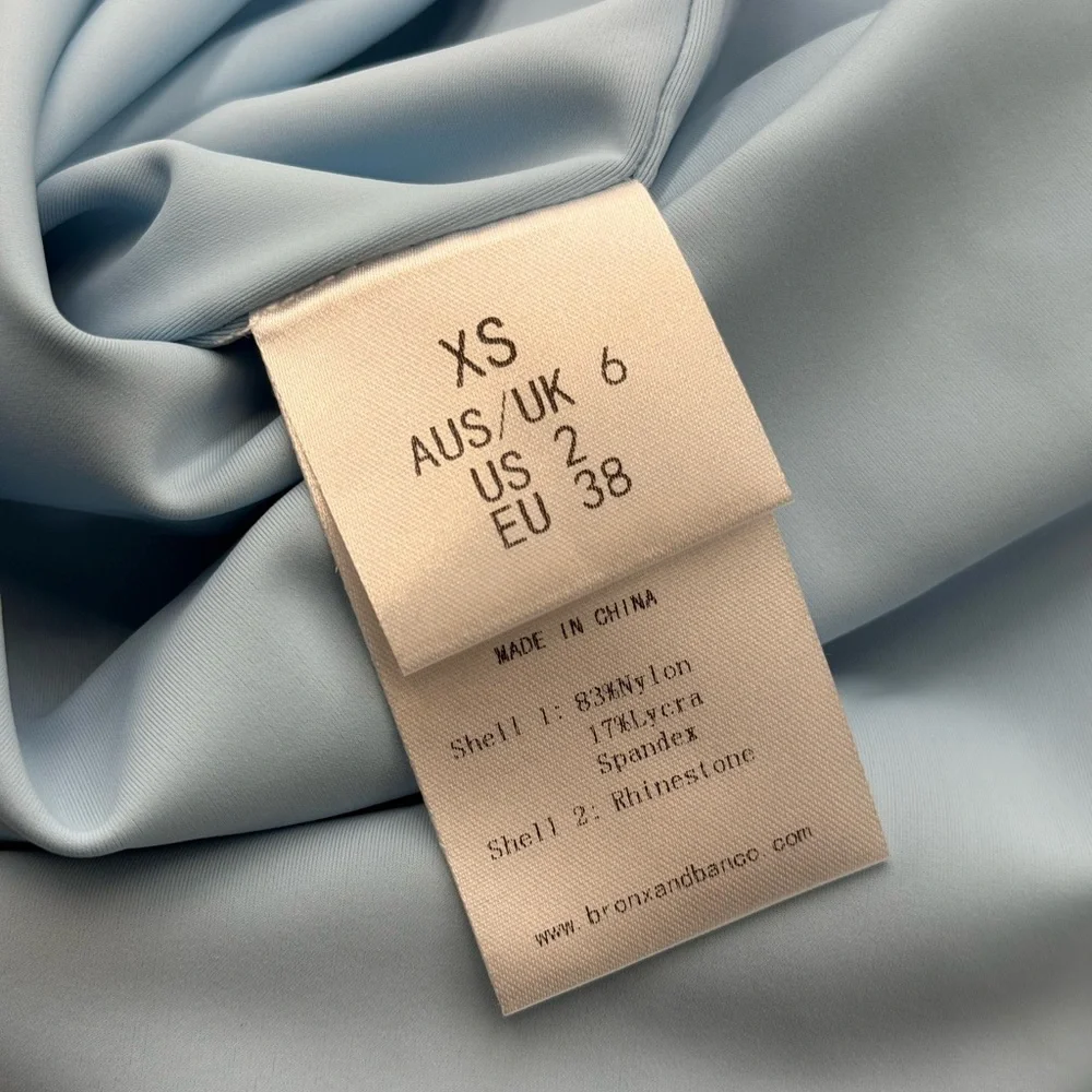 🆕 BRONX & BANCO 🧿 NWOT Camila Rhinestone Cutout Maxi, Powder Blue, Sz XS US 2 - Picture 16 of 16